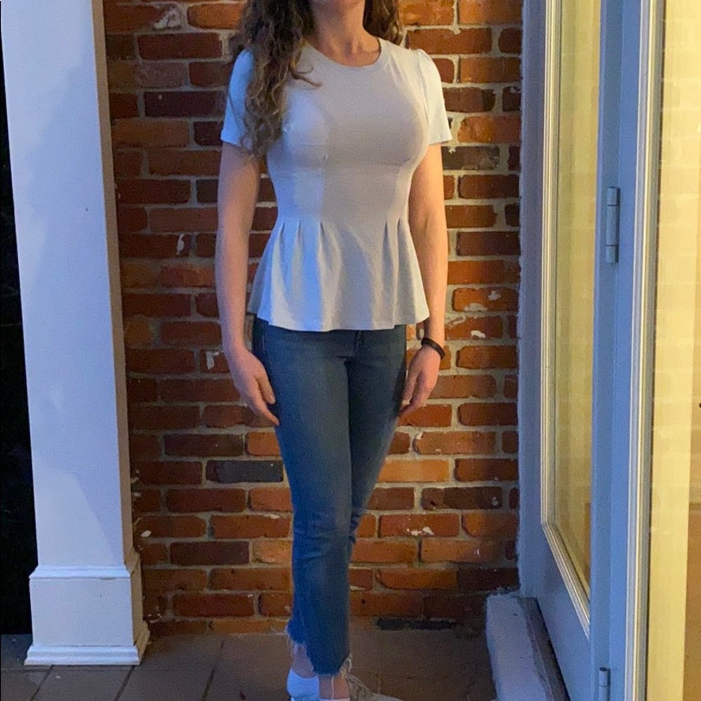 Light blue top